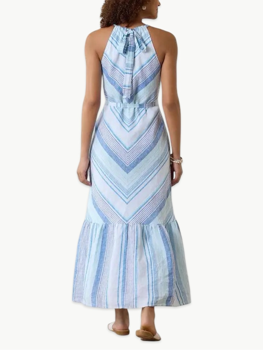 Tommy Bahama Ocean Reverie Maxi Dress Size Small Linen Stripe NWT Resort Beach - Picture 5 of 16